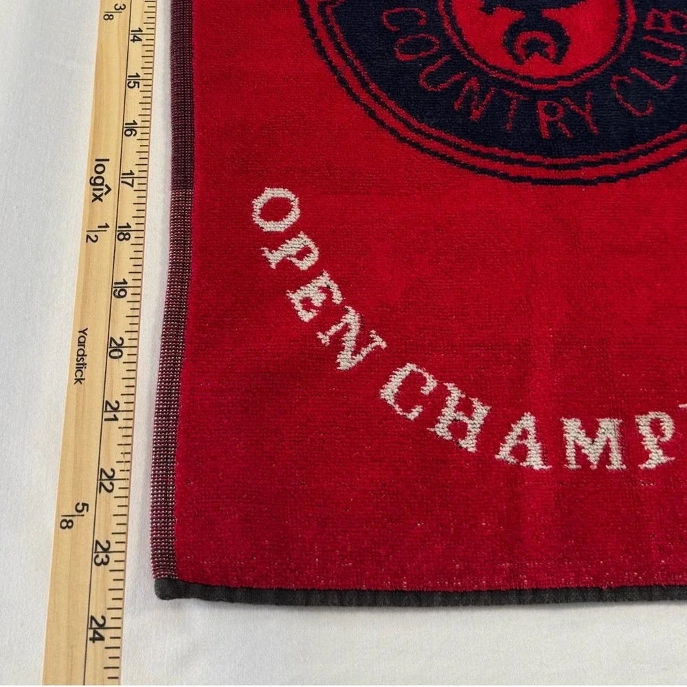 Vintage 1990 US Open Championship Medinah Country Club Golf Towel Red Cotton